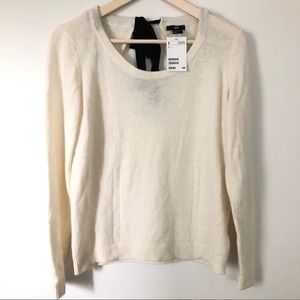 H&M sweater with black bow tie open back